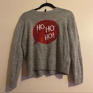 Reversible flip sequin Christmas sweater